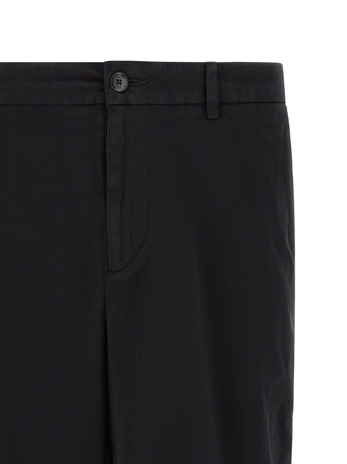 Black Cotton Bermuda Shorts