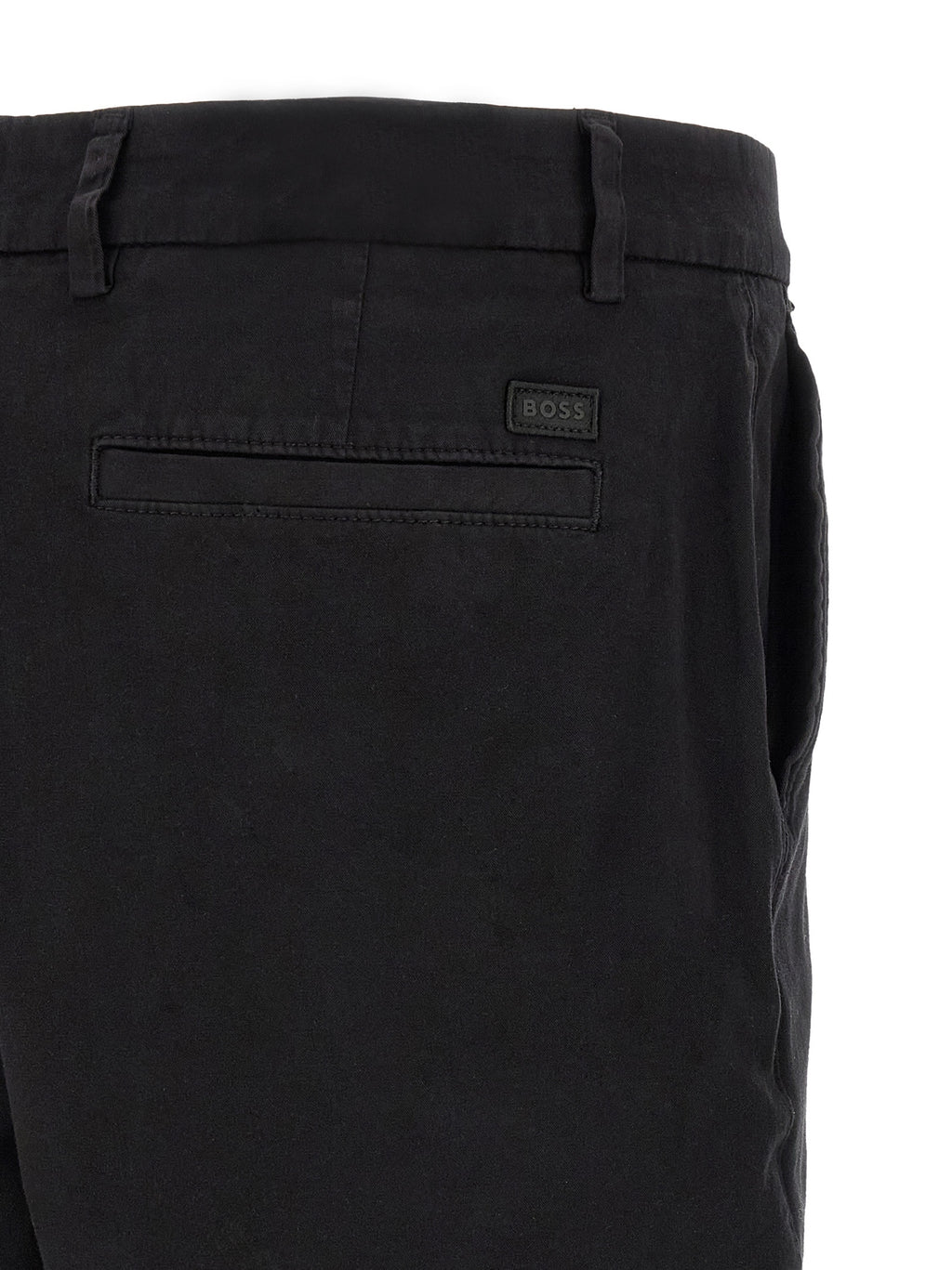 Black Cotton Bermuda Shorts