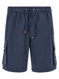 Blue Linen Bermuda Shorts