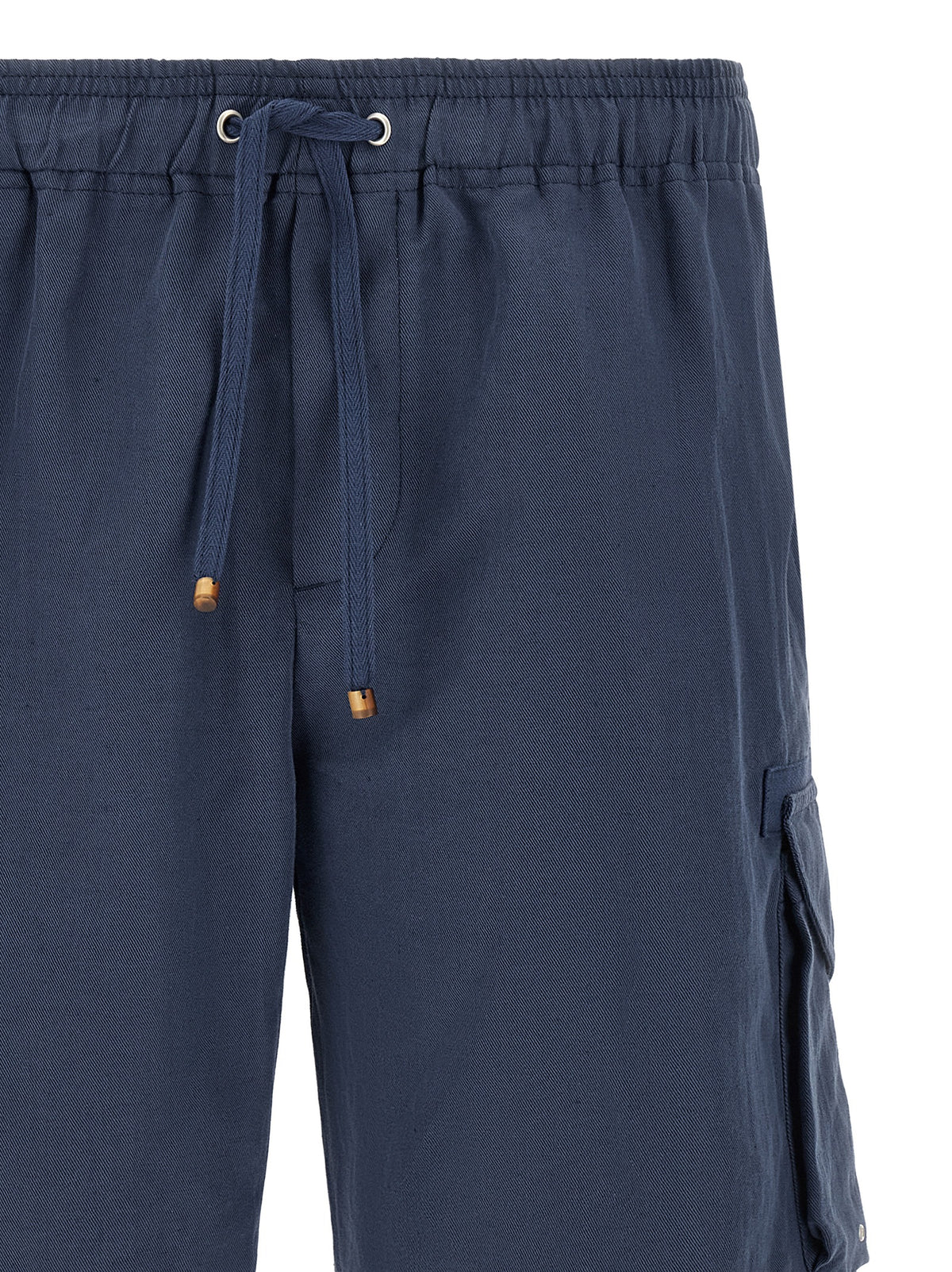 Blue Linen Bermuda Shorts