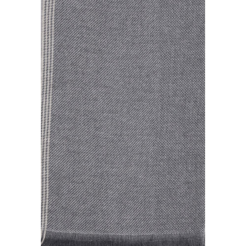 Brunello Cucinelli Grey Cashmere Scarf