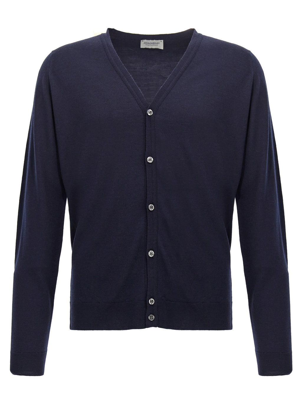 John Smedley Blue Wool Cardigan