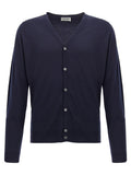 John Smedley Blue Wool Cardigan