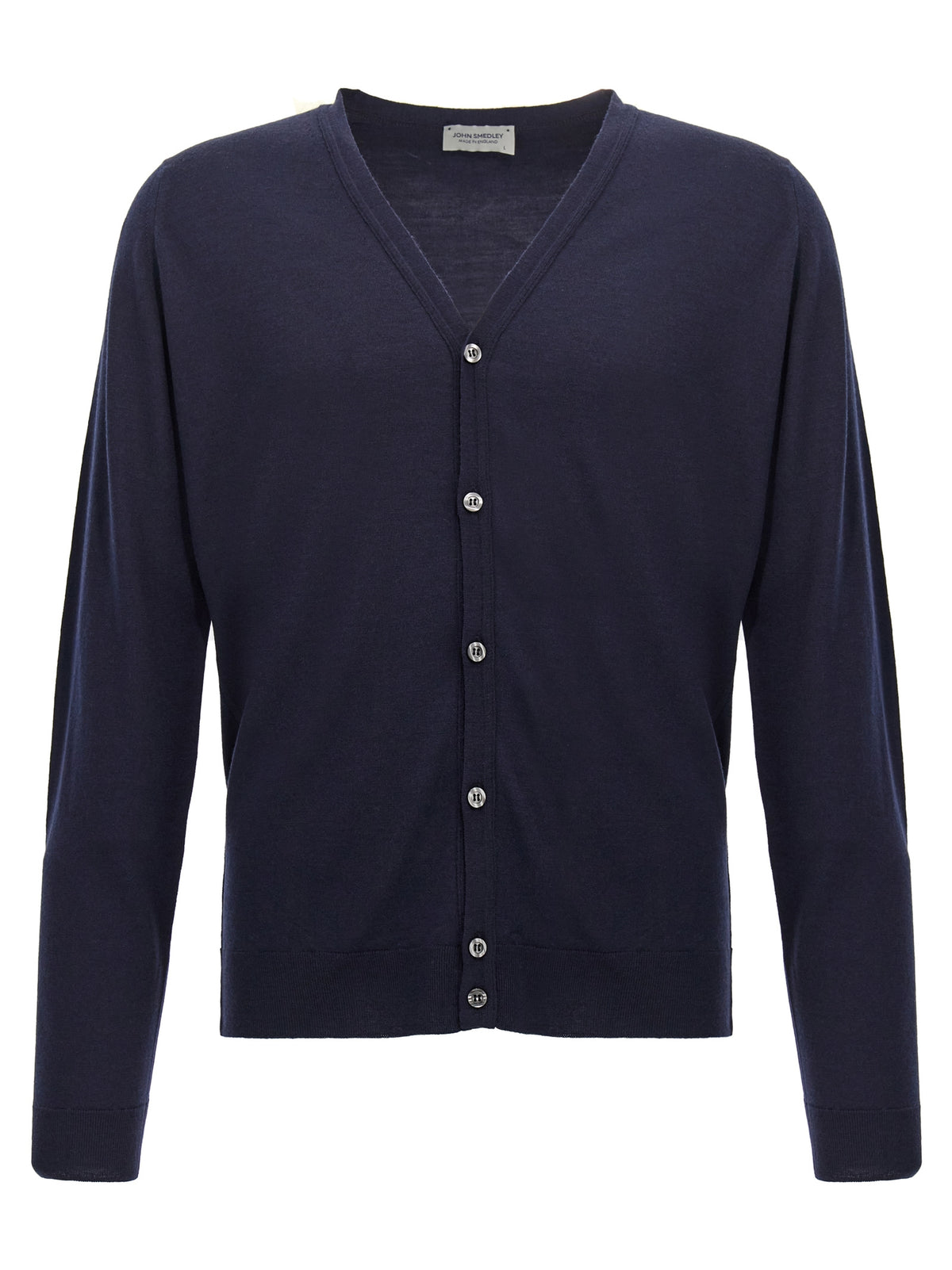 John Smedley Blue Wool Cardigan