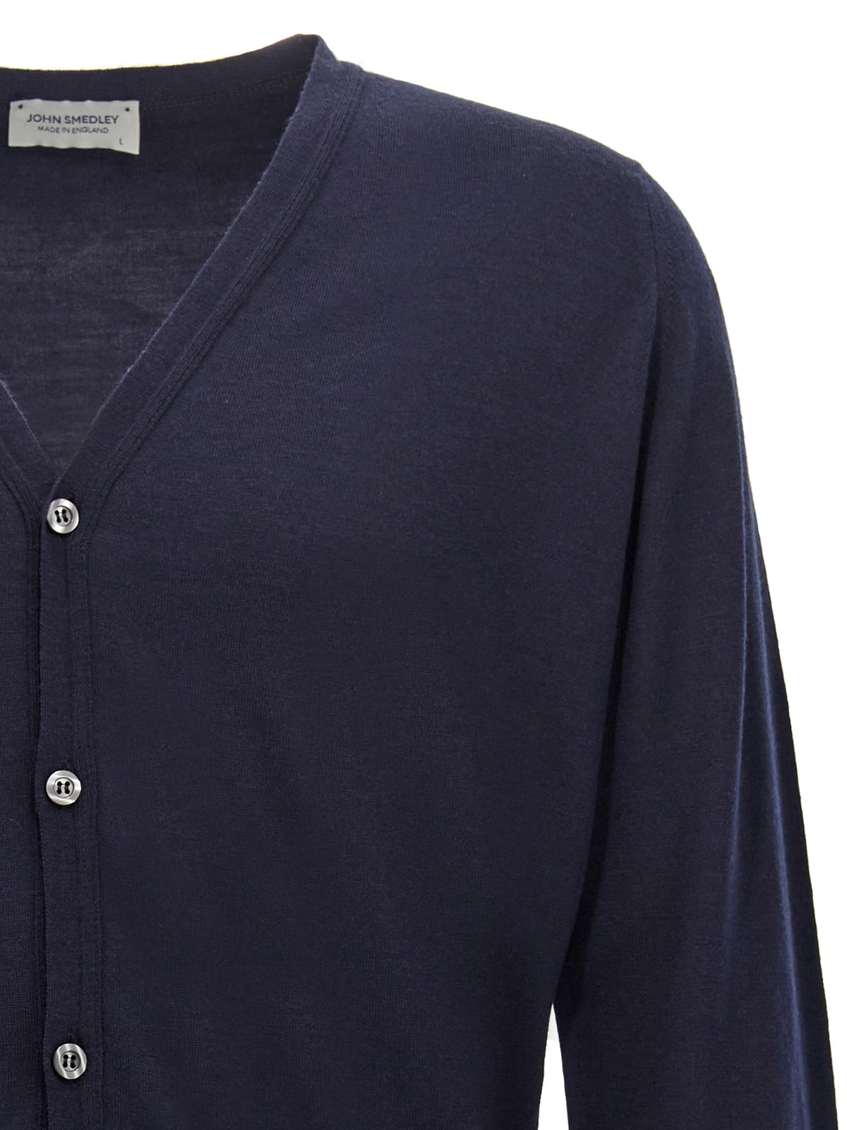 John Smedley Blue Wool Cardigan