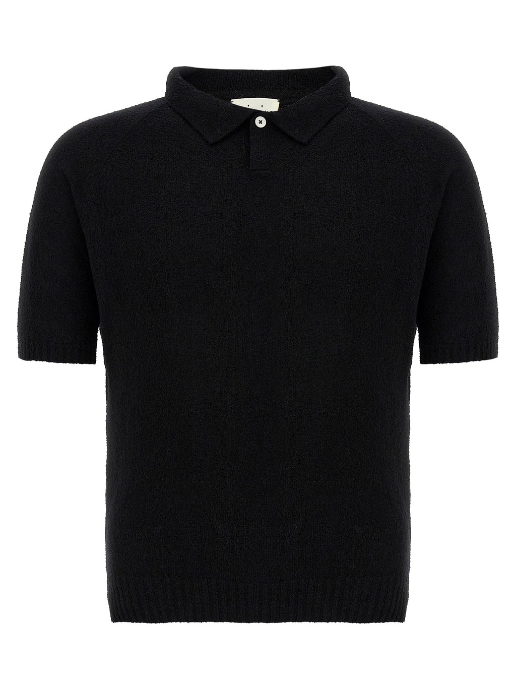 MA'RY'YA Black Cotton Polo Shirt