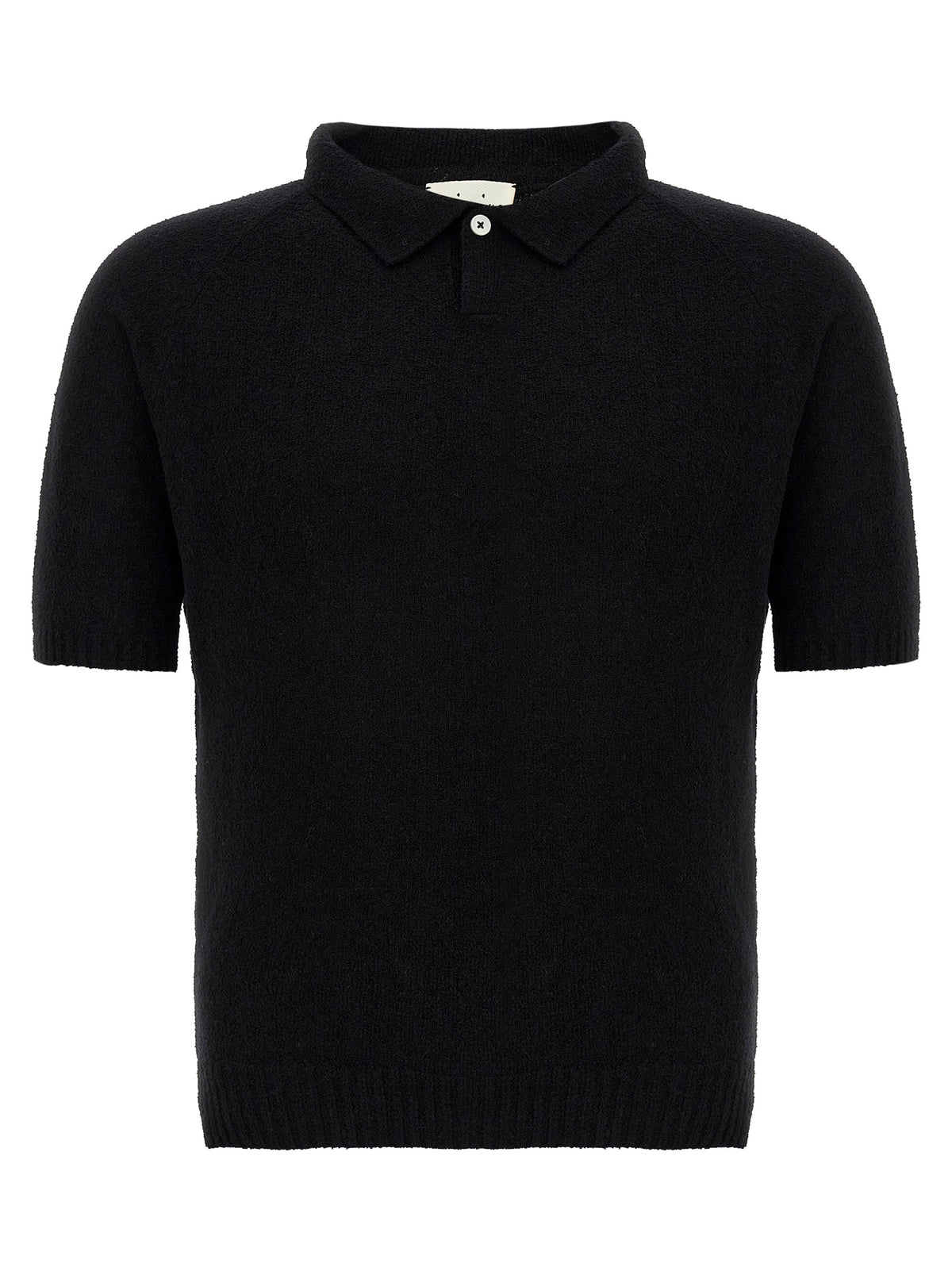 MA'RY'YA Black Cotton Polo Shirt