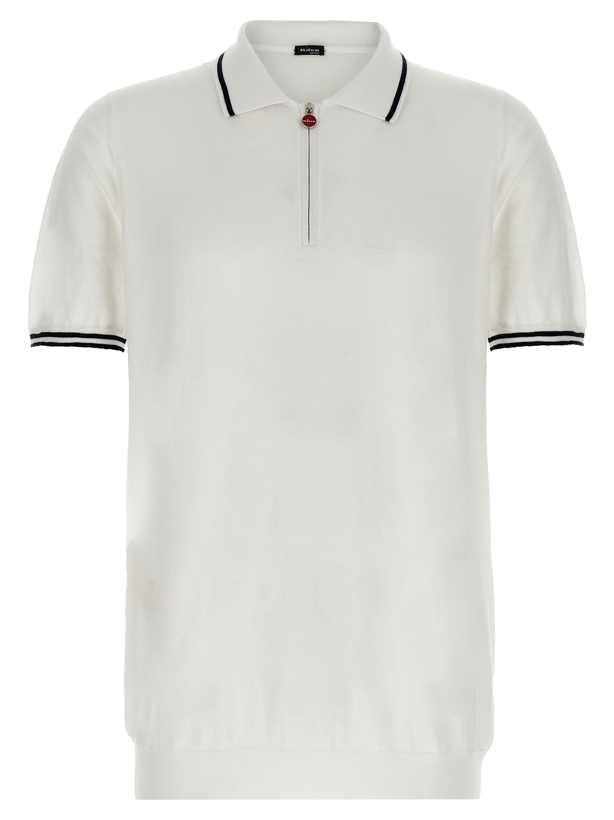 Kiton White Cotton Polo Shirt