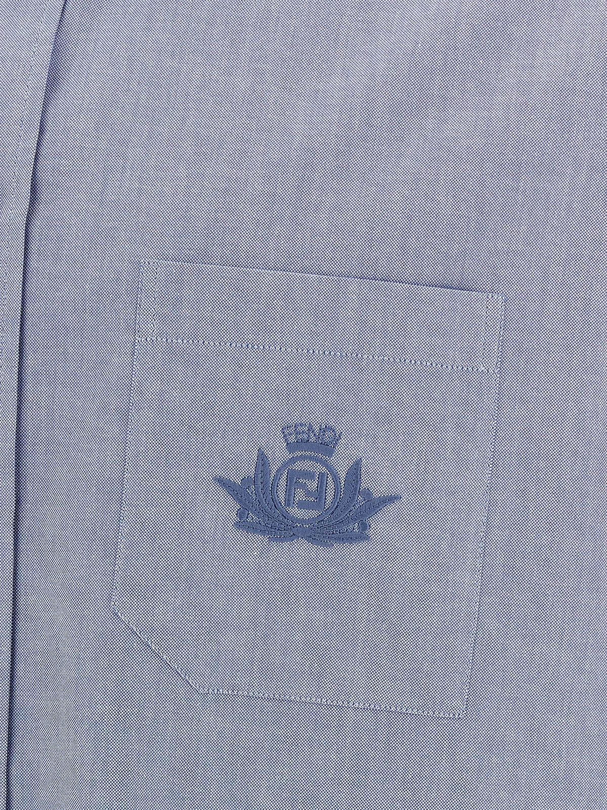 Fendi Blue Cotton Shirt