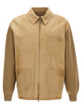 Beige Cowhide Leather Jacket