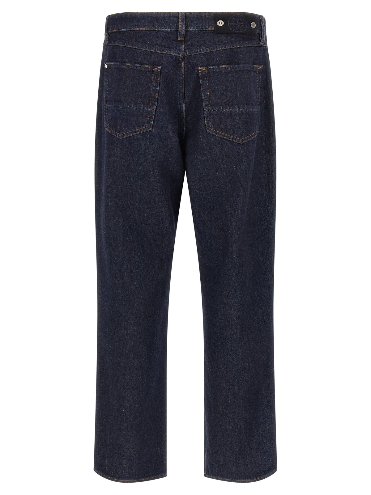 Stone Island Blue Cotton Straight-Leg Jeans
