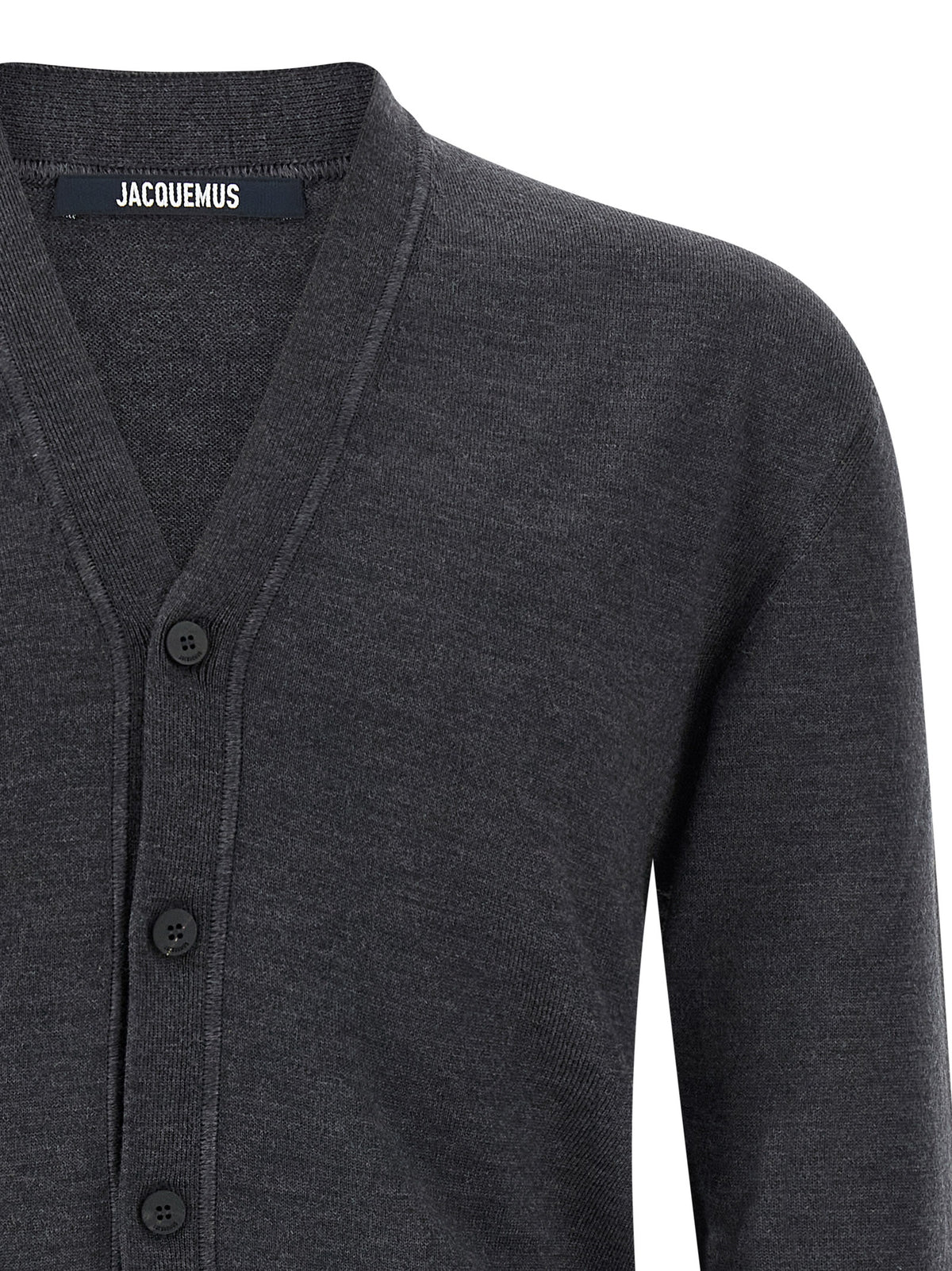 Jacquemus Grey Merino Wool Cardigan