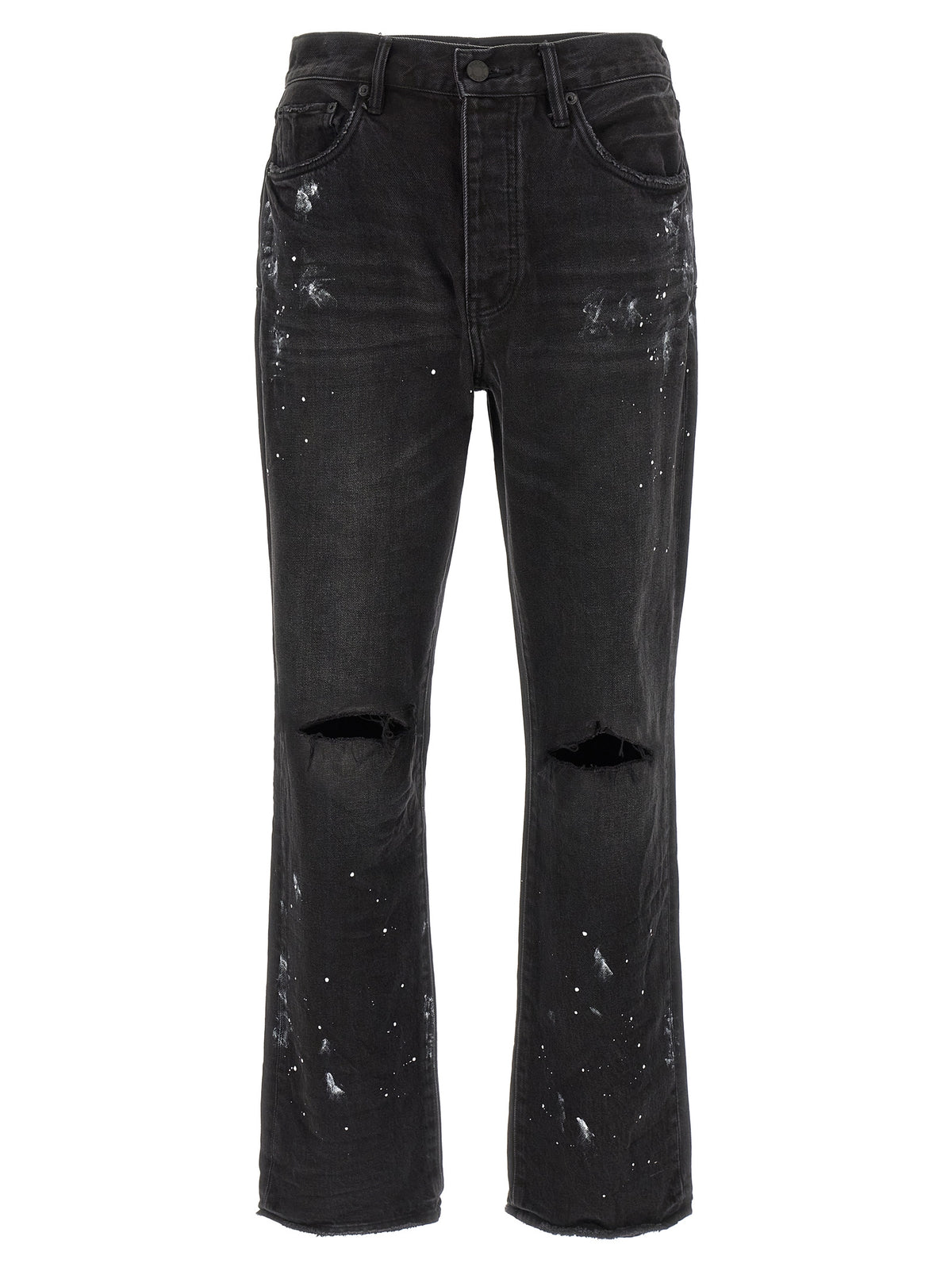 Purple Brand Black Cotton Straight-Leg Jeans
