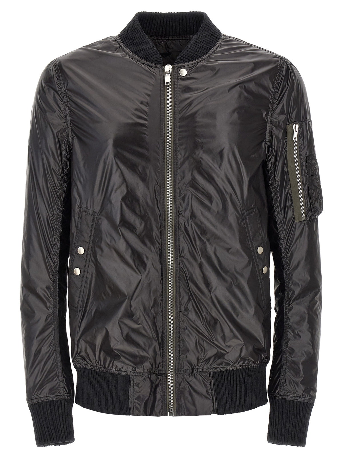 Black Nylon Bomber