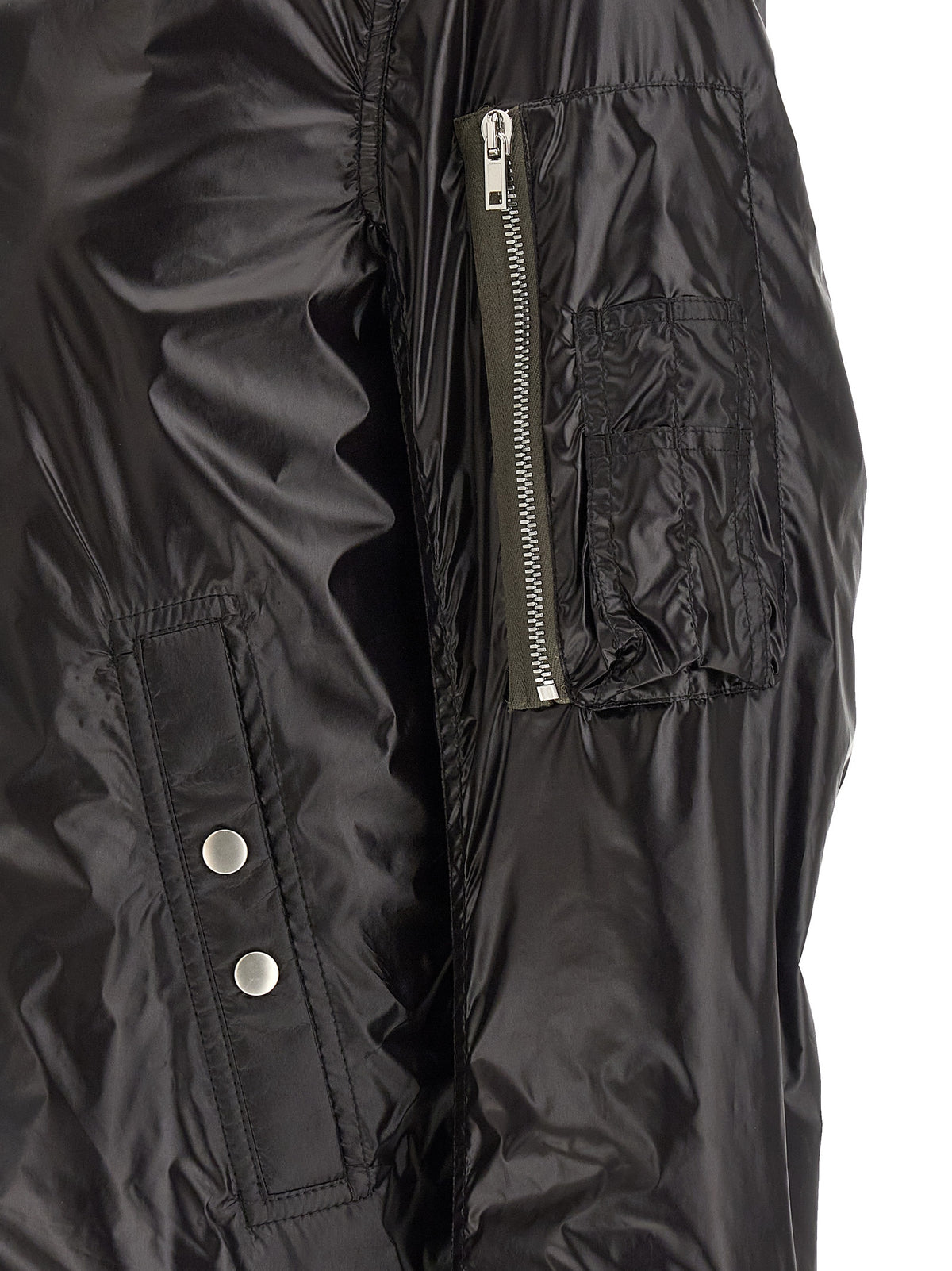 Black Nylon Bomber