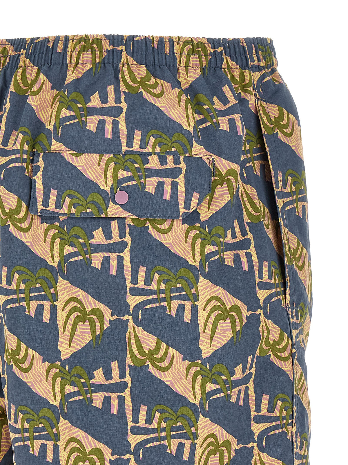 Blue Polyester Swim Shorts