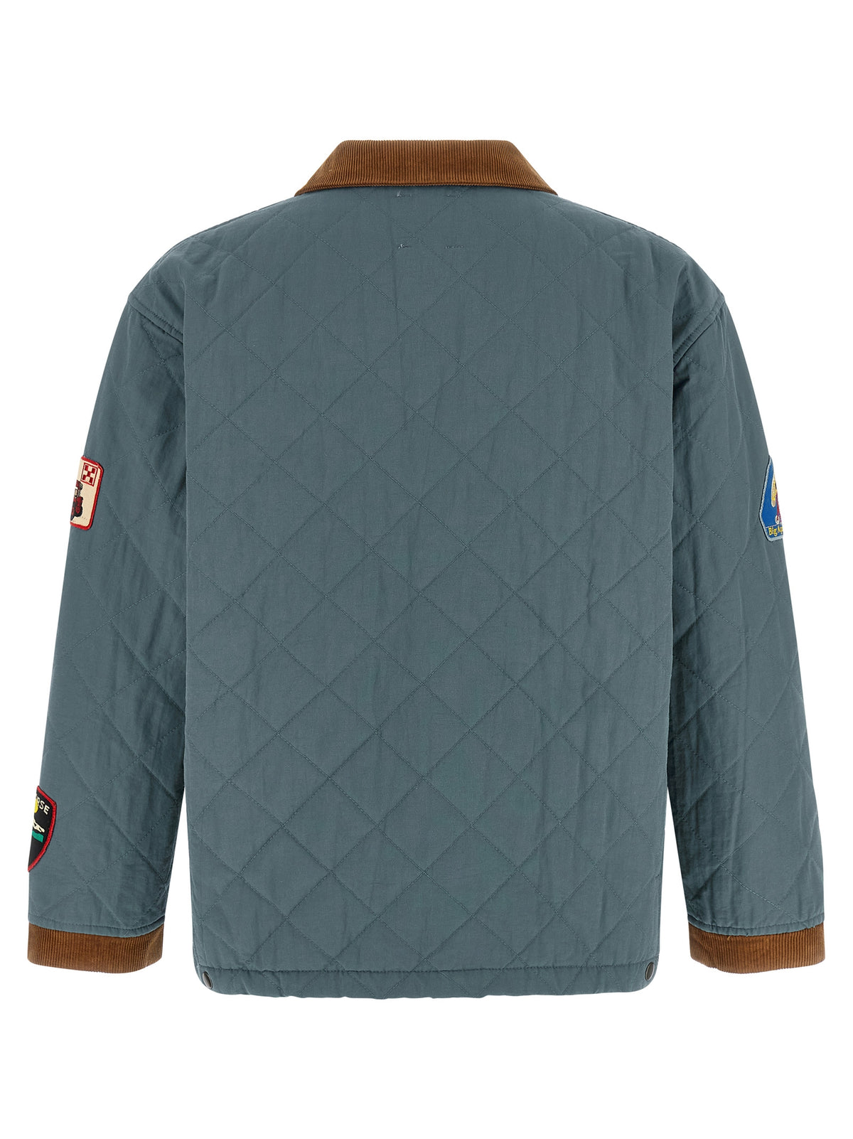 Blue Cotton Full-Length Jacket