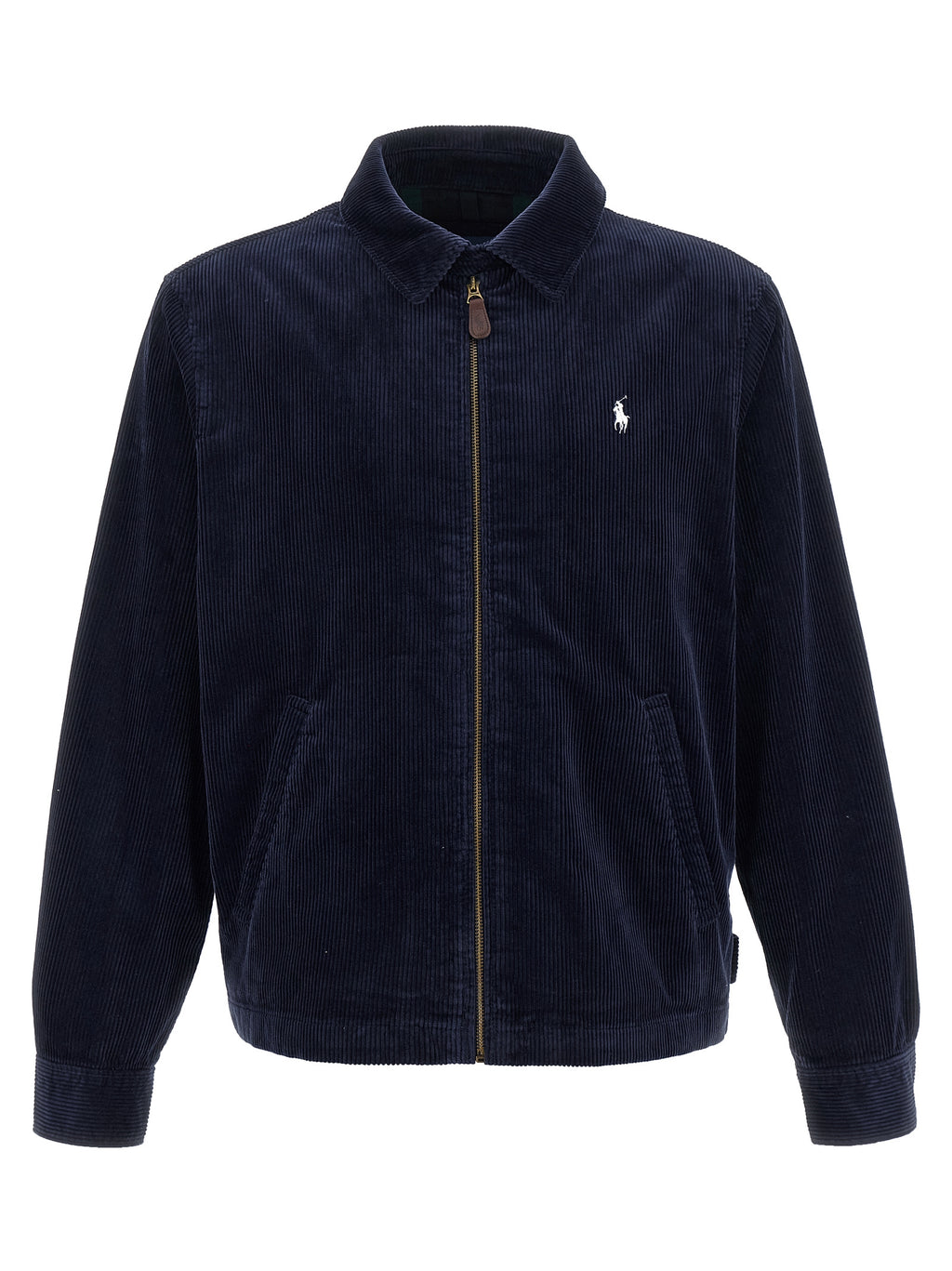 Blue Cotton Full-Length Jacket