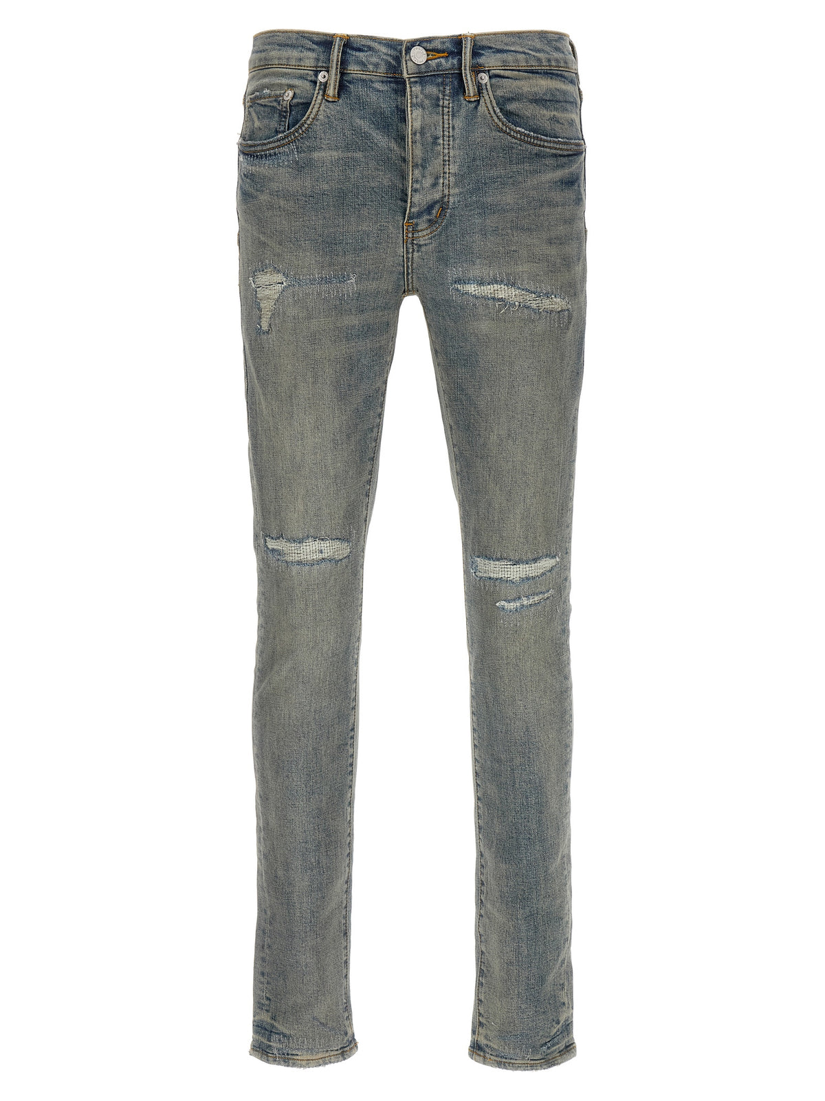 Blue Cotton Slim Fit Jeans