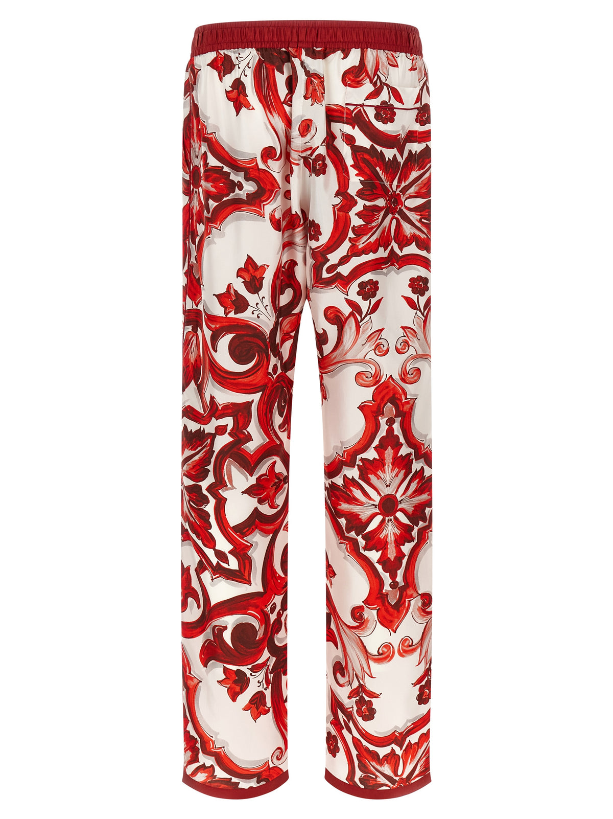 Dolce & Gabbana Red Silk Casual Trousers