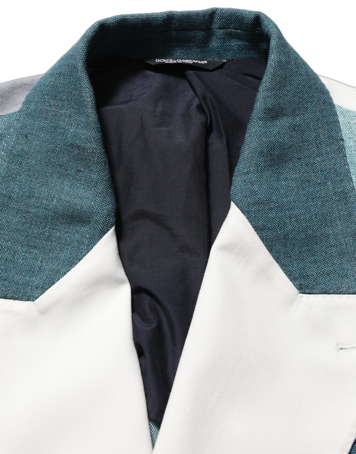 Dolce & Gabbana Multicolor Patchwork Linen Double-Breasted Jacket
