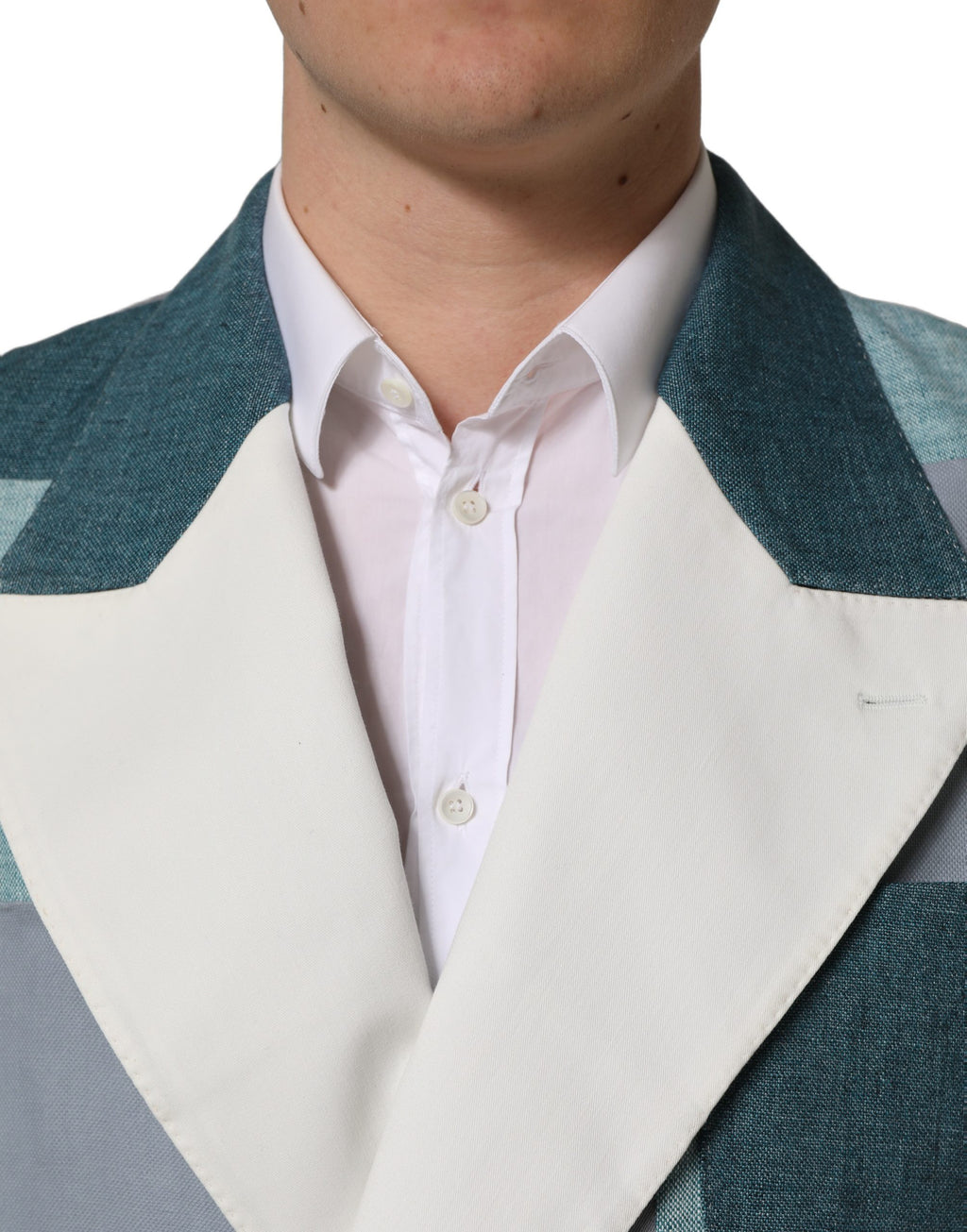 Dolce & Gabbana Multicolor Patchwork Linen Double-Breasted Jacket