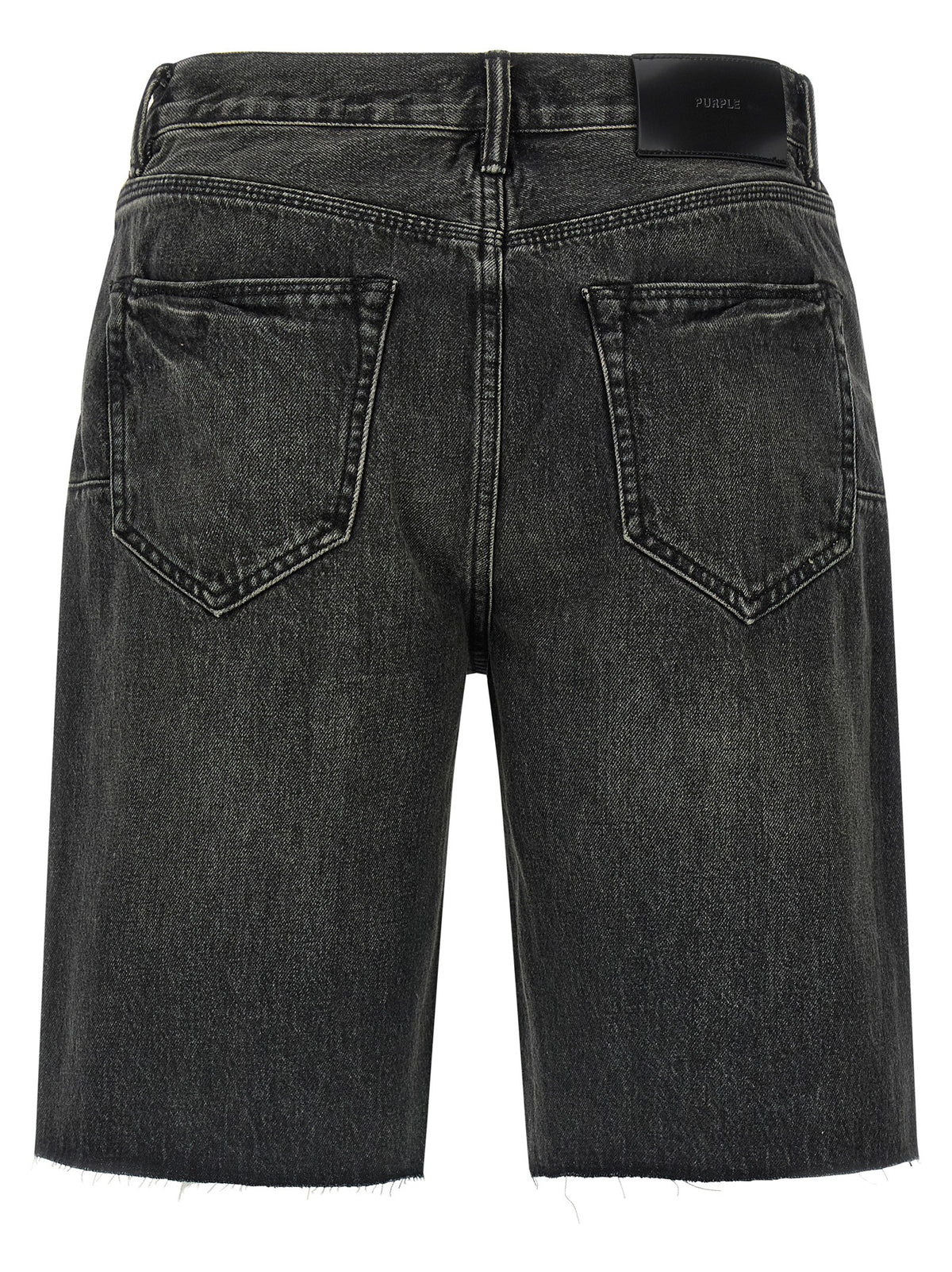 Black Cotton Bermuda Shorts