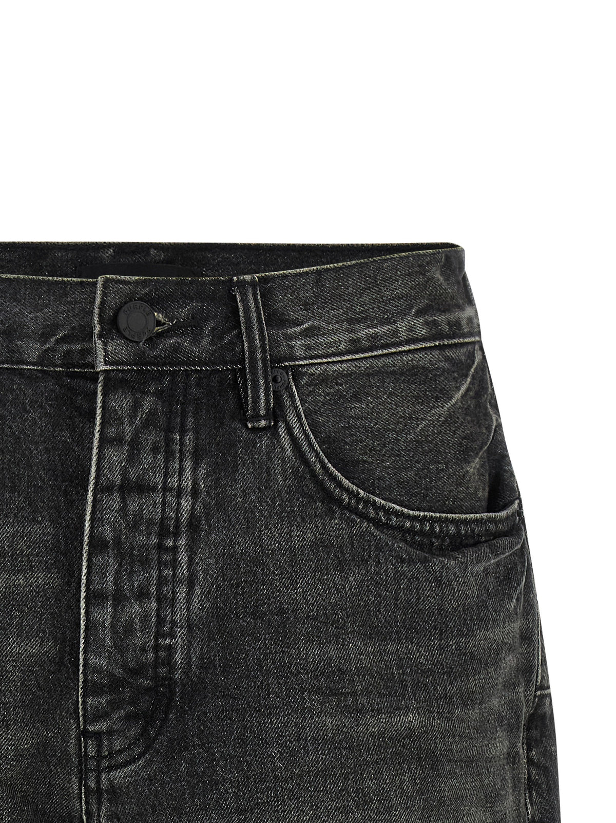 Black Cotton Bermuda Shorts
