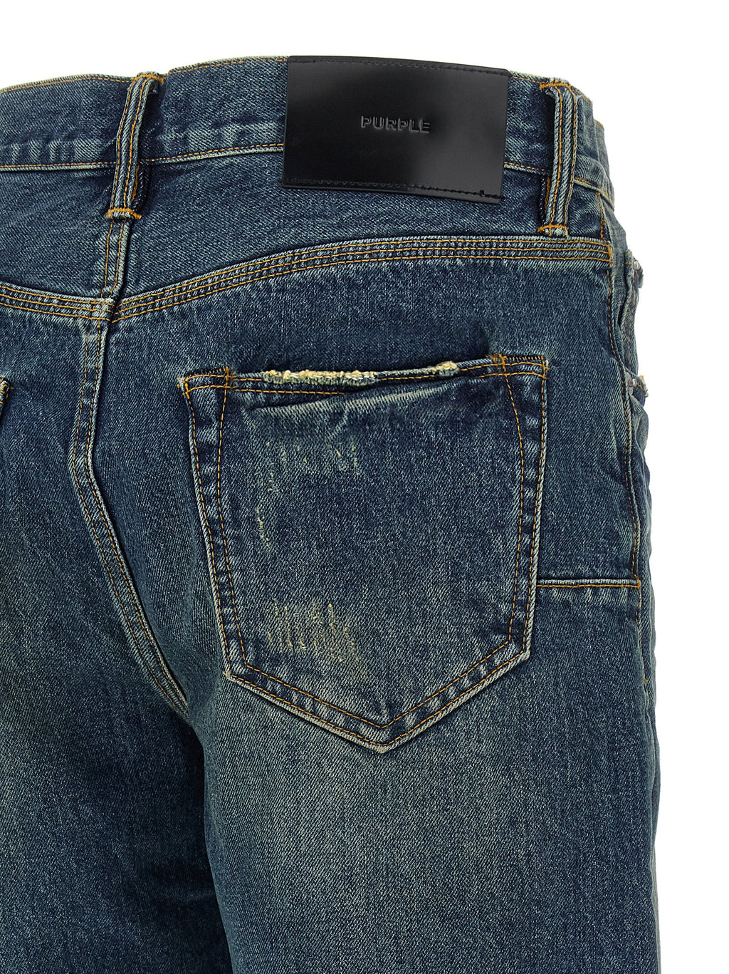 Purple Brand Blue Cotton Bermuda Shorts