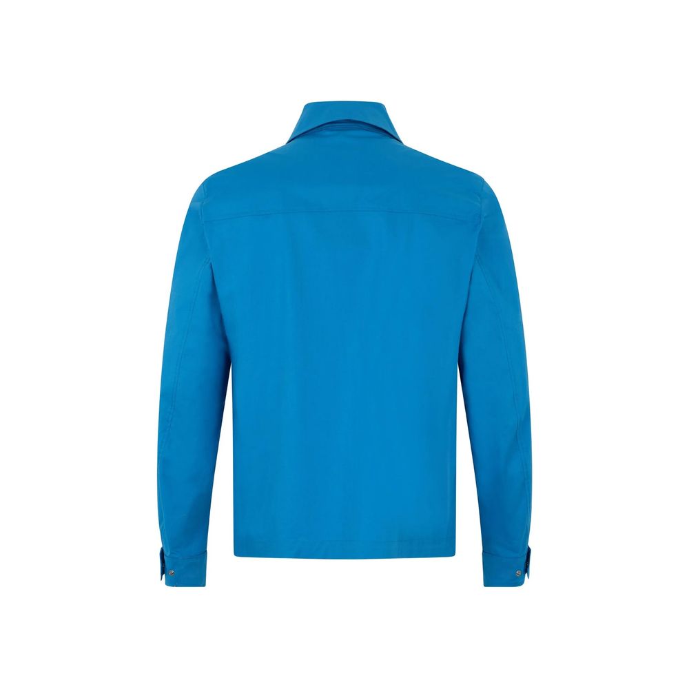Herno Blue Cotton Long Jacket