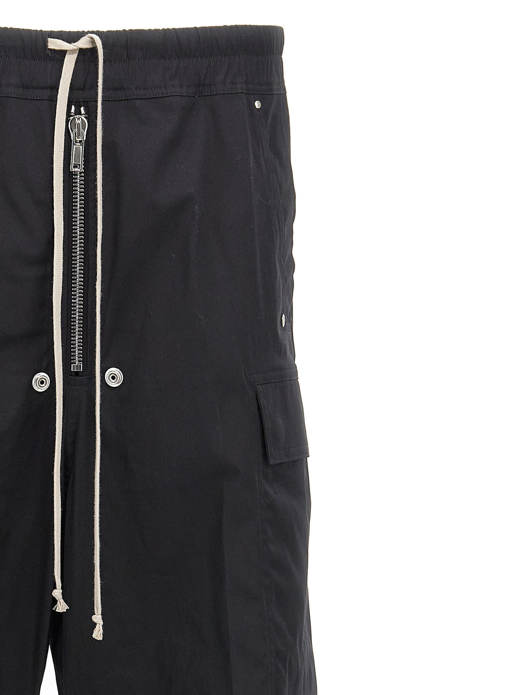 Rick Owens Black Cotton Cargo Trousers