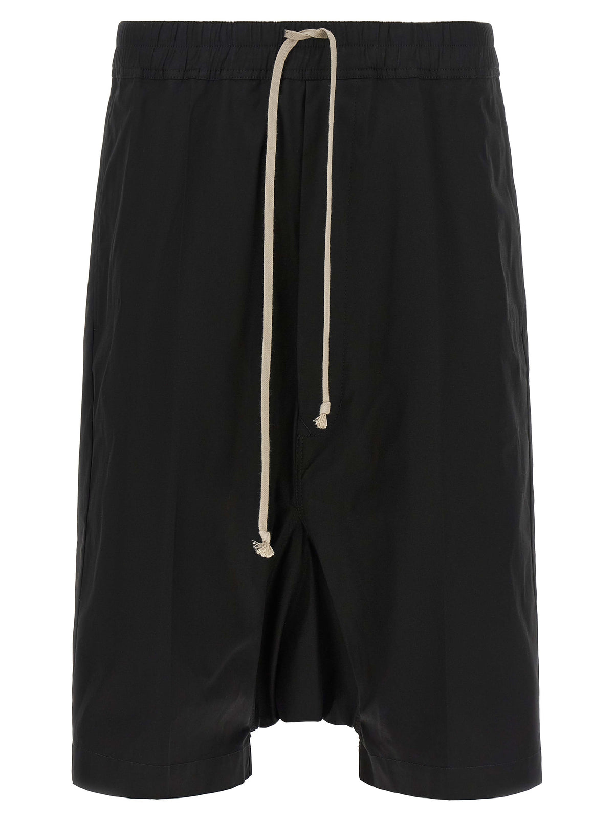 Black Cotton Bermuda Shorts