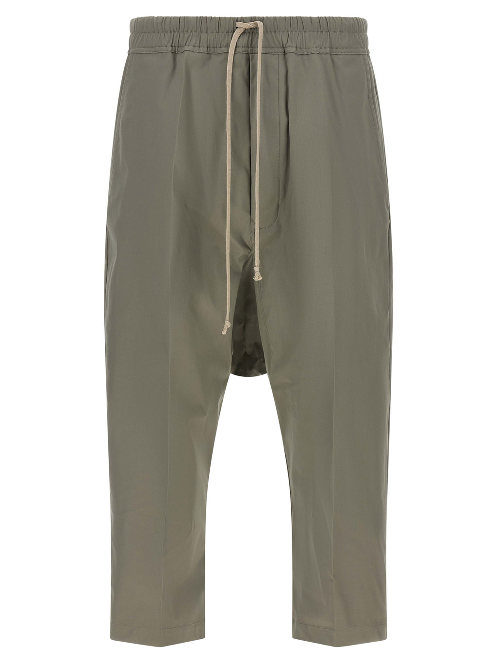 Rick Owens Grey Cotton Cropped Trousers