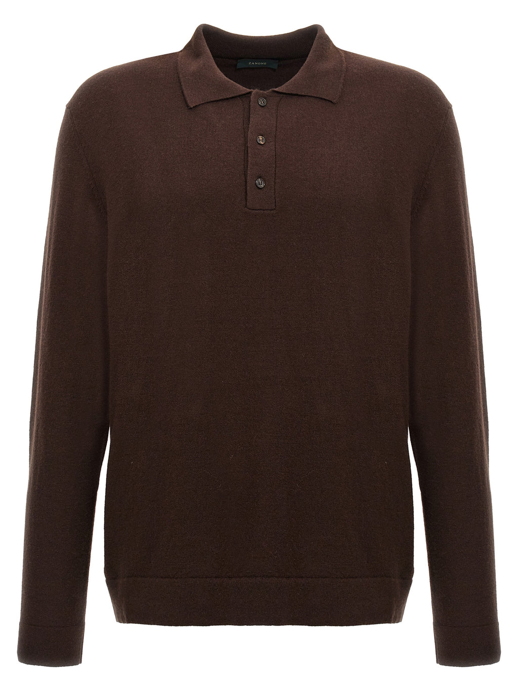 Zanone Brown Virgin Wool Polo Shirt