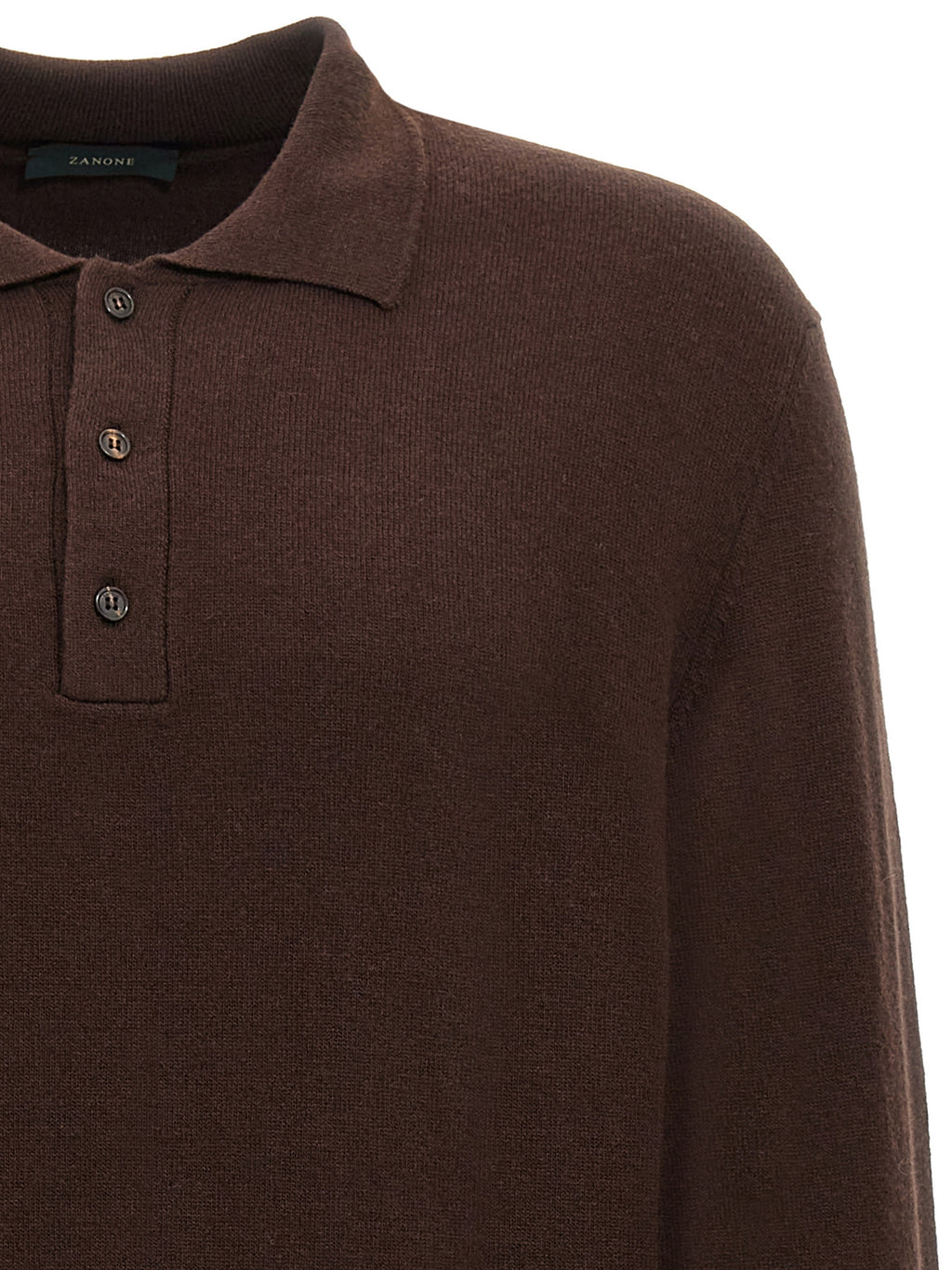 Zanone Brown Virgin Wool Polo Shirt