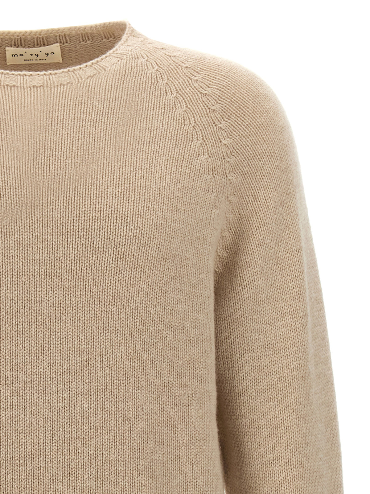 MA'RY'YA Beige Wool Cardigan