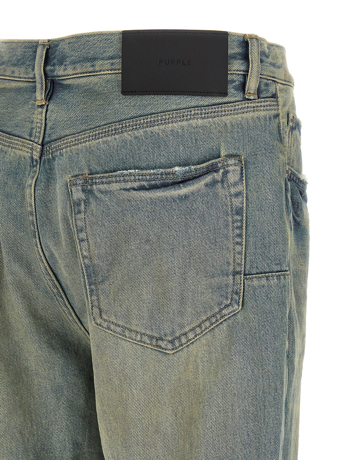 Blue Cotton Flared Jeans