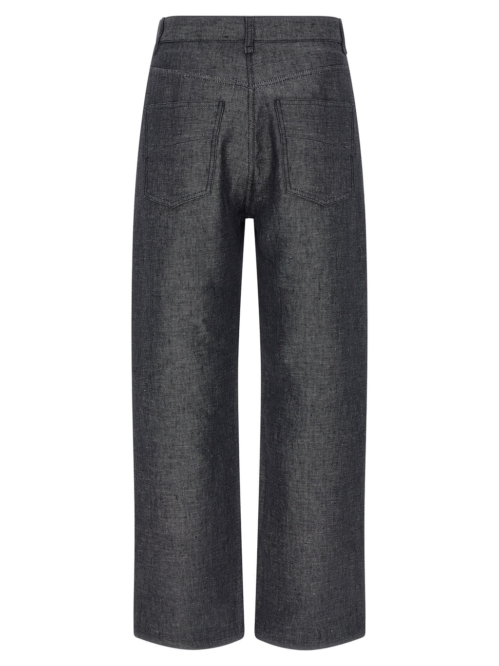 Fendi Grey Linen Straight-Leg Jeans