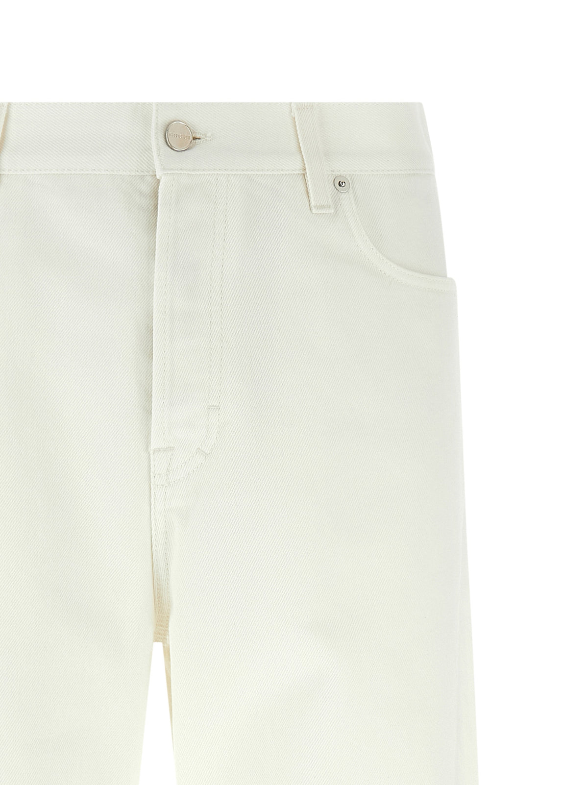 White Cotton Straight-Leg Jeans
