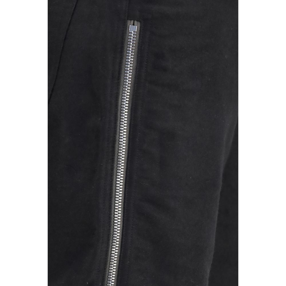 Rick Owens Black Wool Straight-Leg Jeans