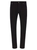 Black Cotton Straight-Leg Jeans