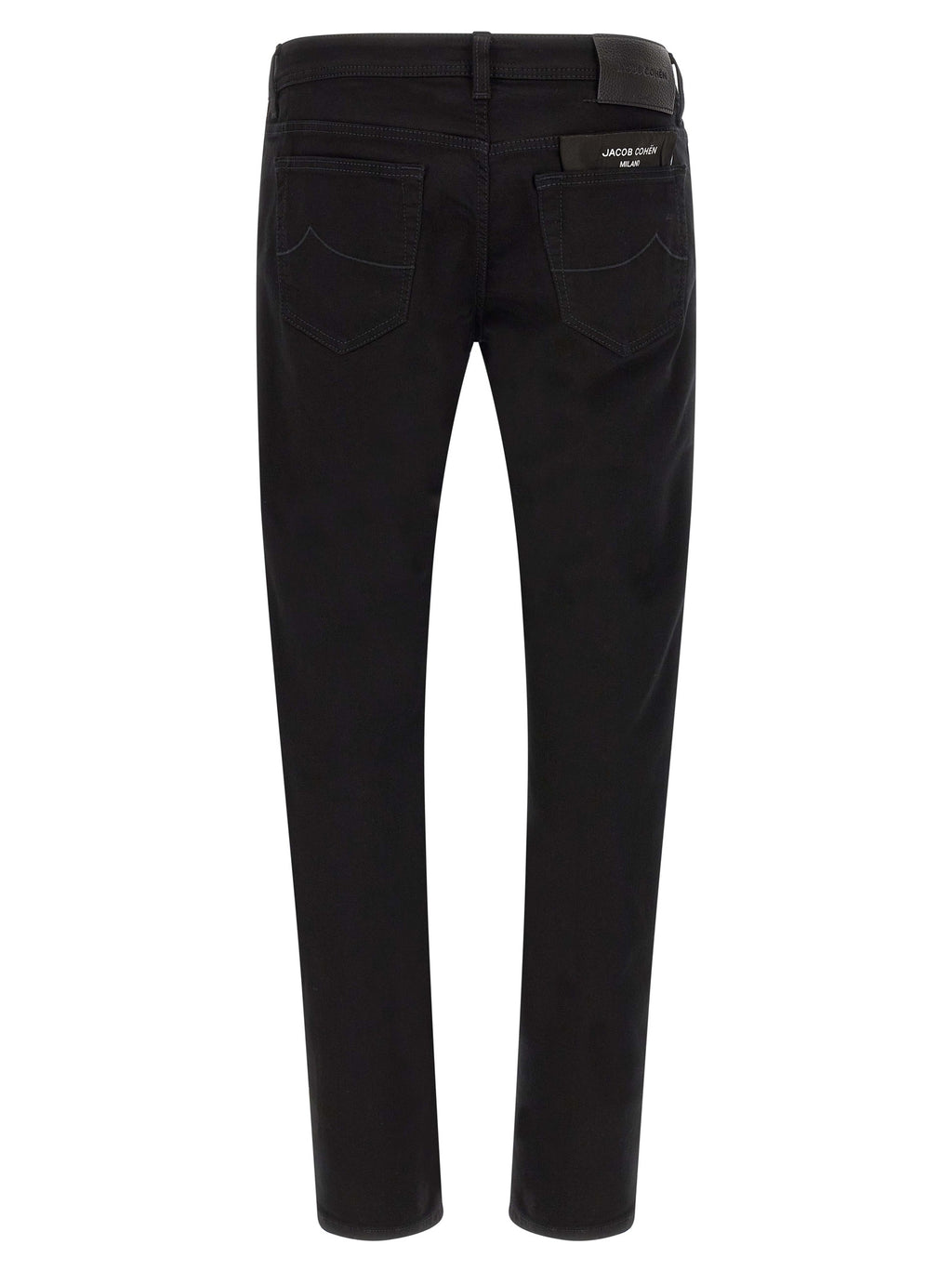 Black Cotton Straight-Leg Jeans