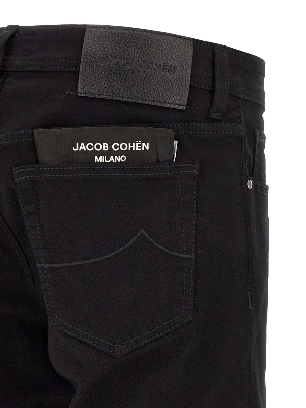 Black Cotton Straight-Leg Jeans