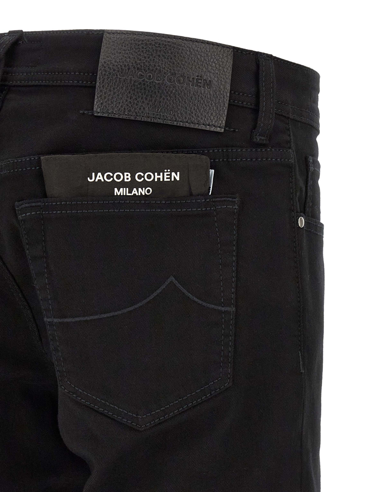 Black Cotton Straight-Leg Jeans
