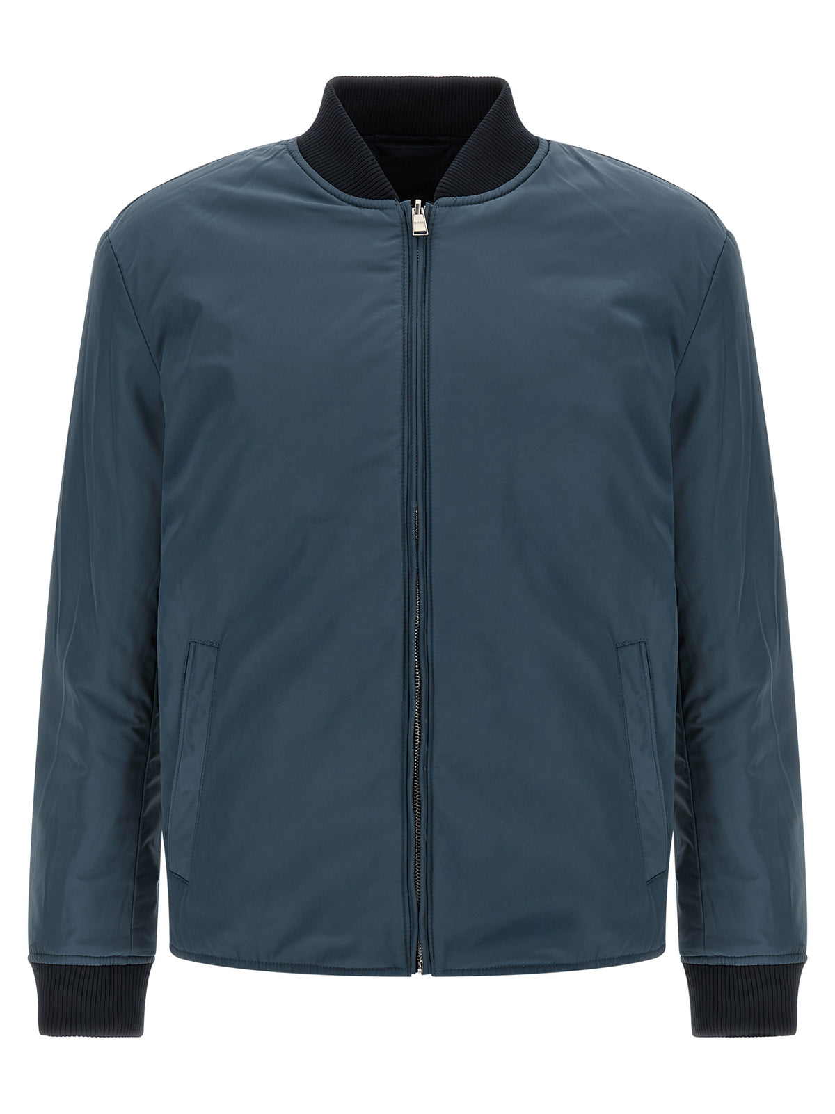 Blue Polyester Bomber
