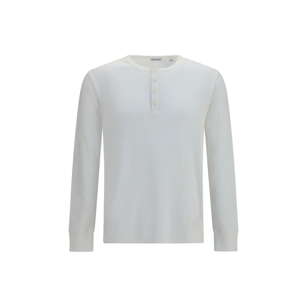Burberry White Cotton Long-Sleeve T-Shirt