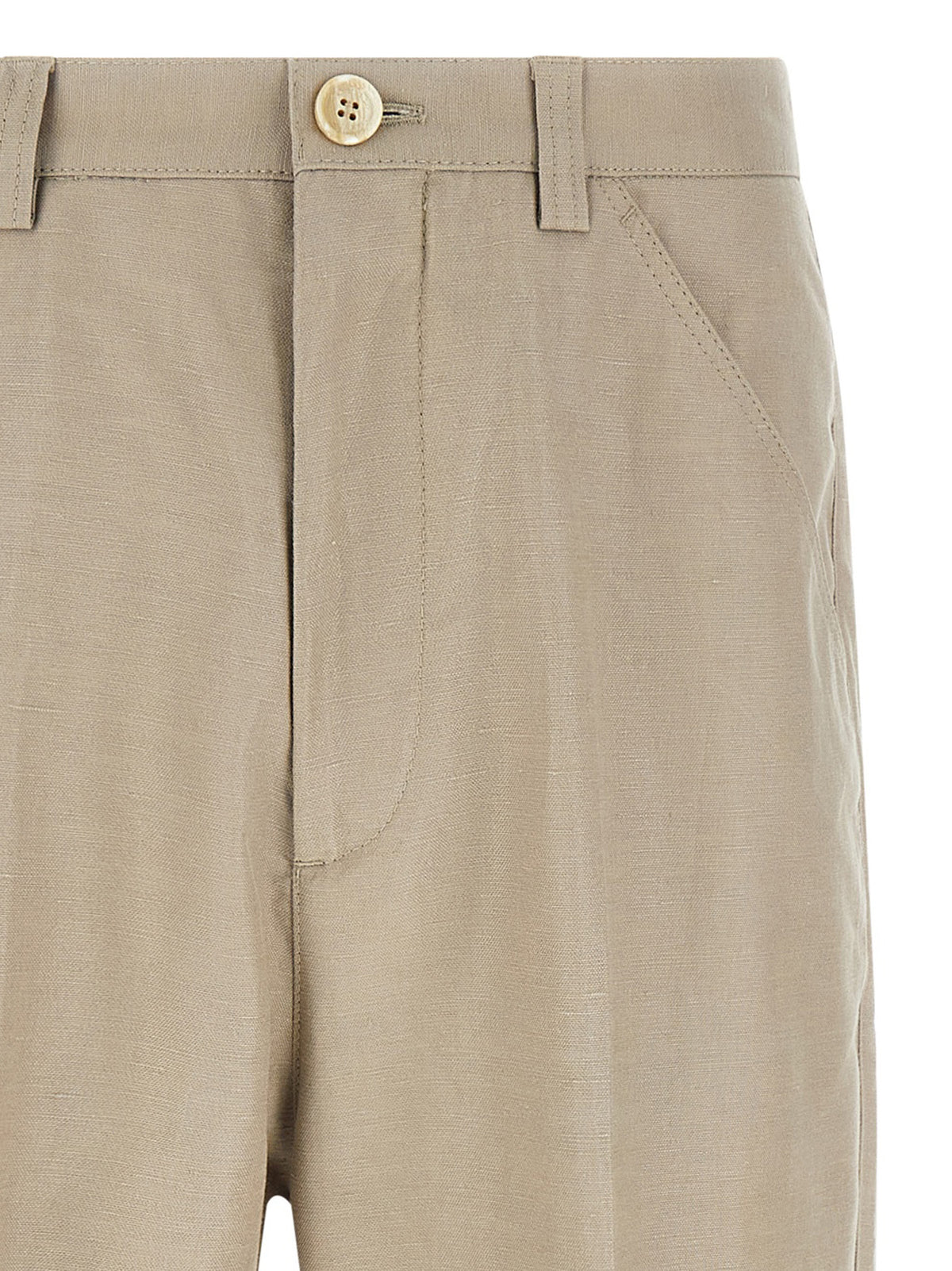 Brunello Cucinelli Brown Cotton Casual Trousers