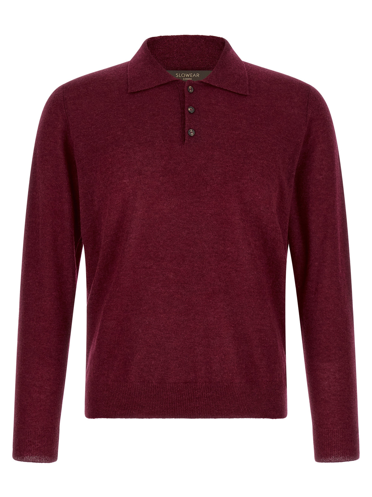 Zanone Bordeaux Cashmere Polo Shirt