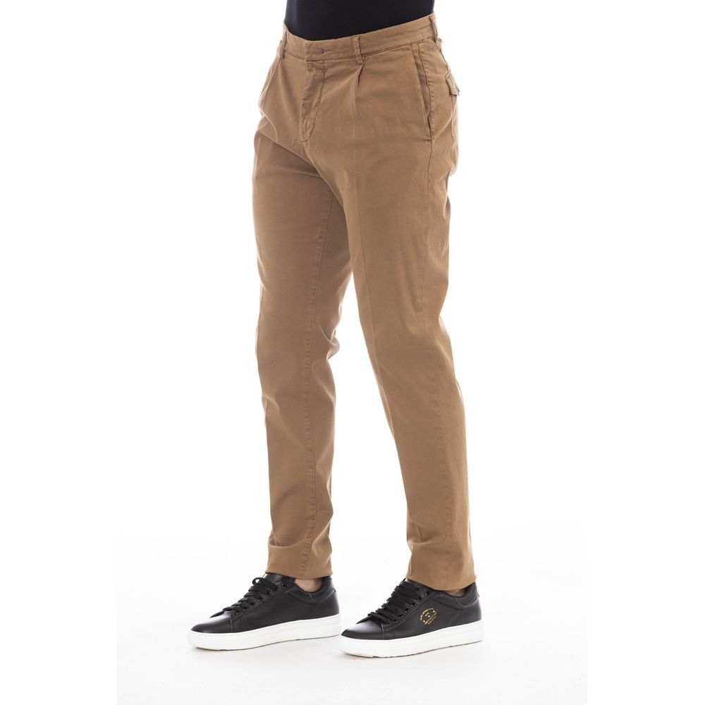 Beige Cotton Mens Pant