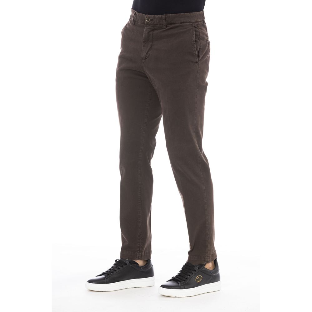 Peserico Brown Cotton Trousers